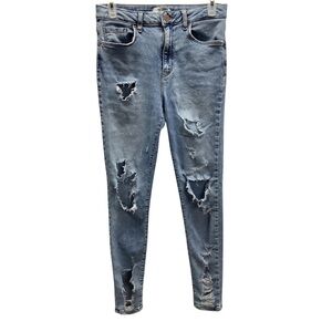 Forever 21 Los Angeles Light Wash Distressed Jeans (Preowned)